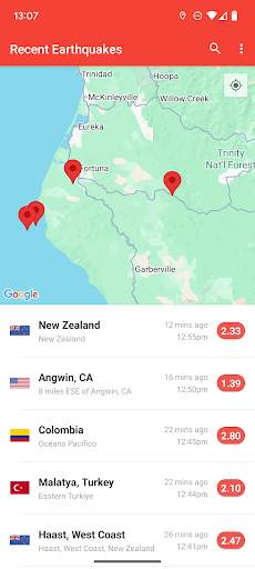 My Earthquake Alerts - Map